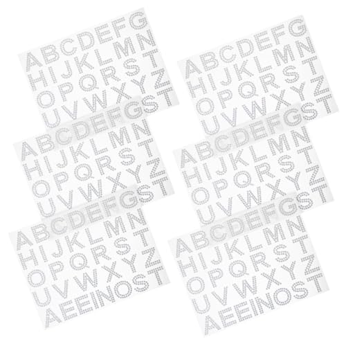 BESTonZON 6 Blätter Acryl-Buchstaben-strassaufkleber Aufkleber Für Tasche Dekorative Abziehbilder Alphabet-Aufkleber Strass-Applikation Bling Strass-Aufkleber DIY Zubehör Sammelalbum Laptop von BESTonZON