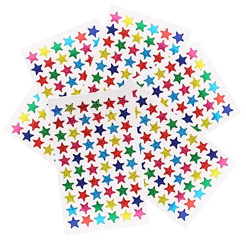 BESTonZON 6 Blätter Pentagramm-Aufkleber Aufkleber für Handwerk Aufkleber für Hochzeitsmahlzeiten Stickers for stickbilder für Kinder glänzende Sternaufkleber Funkelnde Sternaufkleber von BESTonZON