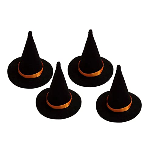 BESTonZON 6 STK Hexenhut Halloween-Cosplay-Hut Halloween-Hexenkostüm Miniatur-Puppenhut DIY Minipuppenhüte Kinderkostüme Halloween Kopfschmuck Halloween Kopfbedeckung halloweenmaske Black von BESTonZON