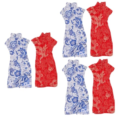 BESTonZON 6 STK Zubehör für Cheongsam-Puppen Miniatur-Cheongsam Spielzeug Puppen Puppenhaus-Cheongsam puppenkleidung Puppen Kleidung kompakte Puppe Cheongsam zarte Puppe Cheongsam Stoff von BESTonZON