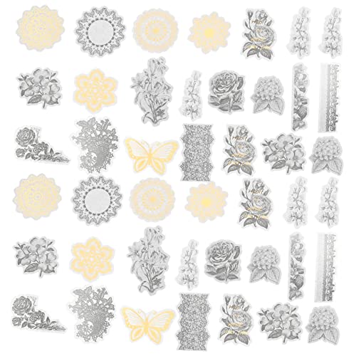 BESTonZON 60St Pocket-Sticker-Pack Flaschen Aufkleber Scrapbook-Aufkleber Fotoalbum Blumenaufkleber Dekor Scrapbooking Sticker Scrapbook Stickers Handkontoaufkleber Laptop-Aufkleber Papier von BESTonZON