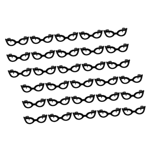 BESTonZON 60st Mini-Brille Puppe Sonnenbrille Requisiten Miniaturpuppenbrille Brillenrequisiten Für Puppe Mini-puppenbrille Zum Basteln Puppenbrillen Zum Basteln Modepuppen Black Plastik von BESTonZON