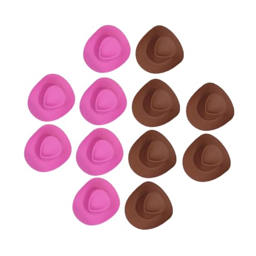 BESTonZON 60st Mini-cowboyhut Miniaturhut Kleine Hüte Für Puppen Mini-hutverzierung Mini-Cowgirl-hüte Für Getränke Kleine Hüte Zum Selbermachen Miniaturhüte Basteln Puppenhüte Plastik von BESTonZON