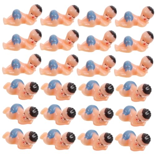 BESTonZON 60st Partybedarf Babyspielzeug Kleine Mini-babys Entzückende Kleine Plastikbabys Badespielzeug Für Babys Plastikbabys Dekor Kleine Mini-plastikbabys Kleine Babys Blue Pp von BESTonZON