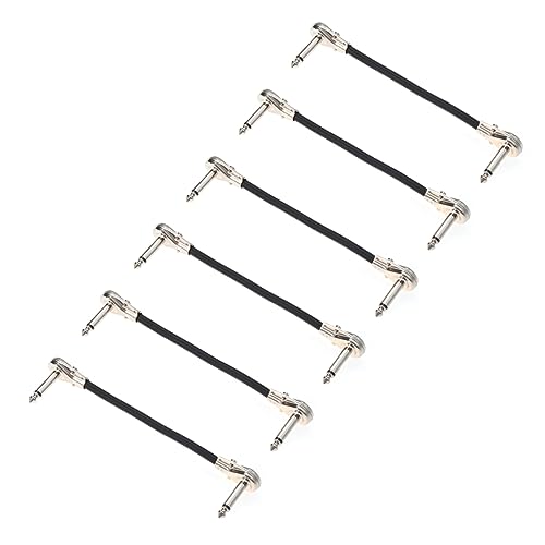 BESTonZON 6er Set Instrumentenkabel Für Gitarre Und Bass Rechtwinkliges Patchkabel Für Effektpedale Flachkopf PVC Geräuschloses Klinkenkabel Für Optimale Verbindung von BESTonZON