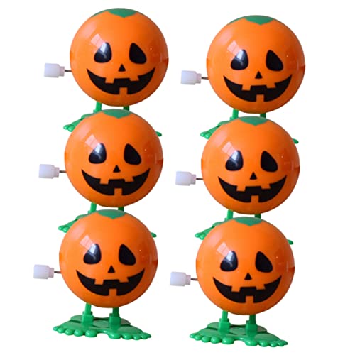 BESTonZON 6st Halloween- Herbstperlen Kinderspielzeug Kreis Perlen Neon Künstliche Dekoration Duftperlen Kürbisball- Klobige Perlen Digitale Dekoration Orange Plastik von BESTonZON