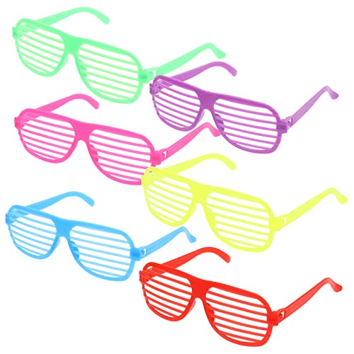 BESTonZON 6st Shutter-brille Neonlicht Leuchtende Gläser Brille Für Den Abschlussball Prom Leuchtreklame Lustige Brille Kinder Dekor Neuheitsbrille Gelbe Brille Bunte Gläser Plastik von BESTonZON