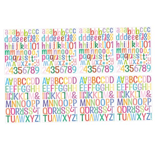 BESTonZON 8 Blätter Alphanumerische Aufkleber Scrapbooking-Aufkleber Buchstabenaufkleber für Wasserflaschen Vinyl Sticker Vinyl Aufkleber Scrapbook-Buchstaben-Aufkleber Zahlenaufkleber von BESTonZON