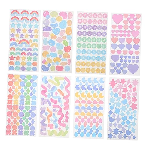 BESTonZON 8 Blätter Strukturierte Sammelalbum Aufkleber Blätter Set für Scrapbooking Journal Decor von BESTonZON