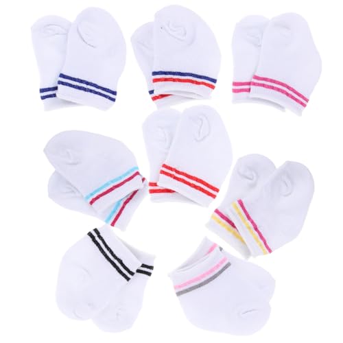 BESTonZON 8 Puppenzubehör Anziehkleidung Für Babypuppen Minisocken Für 18-Zoll-Puppe Puppenkleidung Zum Anziehen Einfache Sockenpuppe Ausgestopfte Figuren Kleidung Stoff von BESTonZON