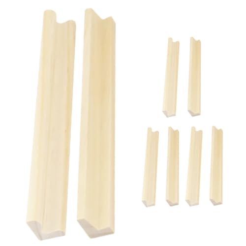 BESTonZON 8 Stück Buchstabensockel Aus Holz Domino-Halter-Fach Dominoständer Domino-ständer Domino-tablett Beige Hölzern von BESTonZON