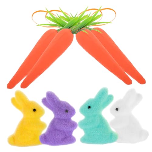 BESTonZON 8St Osterhase Ostern zu Ostern Easter Decoration Easter Dekoration Set Kaninchen Plüsch Haushasen-Ornamente Baum Anhänger Osterdeko Schaum von BESTonZON