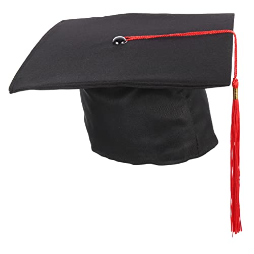 BESTonZON Abiturmütze Abschlussdekorationen Grad Foto Requisiten Abschluss Fotokabine Grad Abschlussfeier Graduation Cap Abschlusskappe Abschlusshüte aus Stoff für Erwachsene Black von BESTonZON