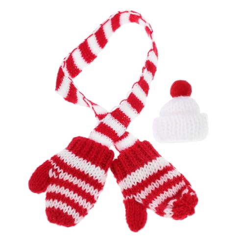 BESTonZON Baby Set Neugeborene Weihnachts Produkte 1 Set Miniatur Puppenzubehör Weihnachtsdekoration Mit Gestricktem Schal Und Ütze Für Puppen Ideal Für Winterliche Szenerien Und Festliche Anlässe von BESTonZON