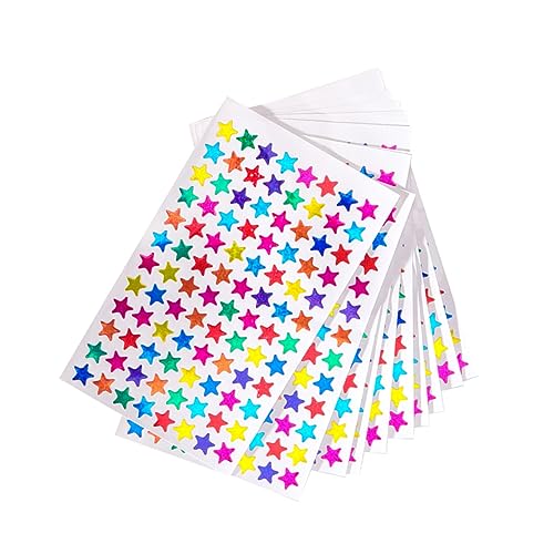 BESTonZON Bunte Sternaufkleber Für 4800 Teile Glänzende Bling Sticker Pro Packung Belohnungsaufkleber Für Schule Und Freizeit Dekorative Pentagramm Etiketten Für Jungen Und von BESTonZON