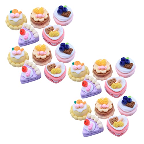 BESTonZON Backzubehör Für Torten DIY Kuchen Charms Resine Dessert Charms Für Scrapbooking Und Bastelprojekte Inklusive Macaron Farbe Blaubeerkuchen Erdbeerkuchen Apfelkuchen Und Torten Deko von BESTonZON