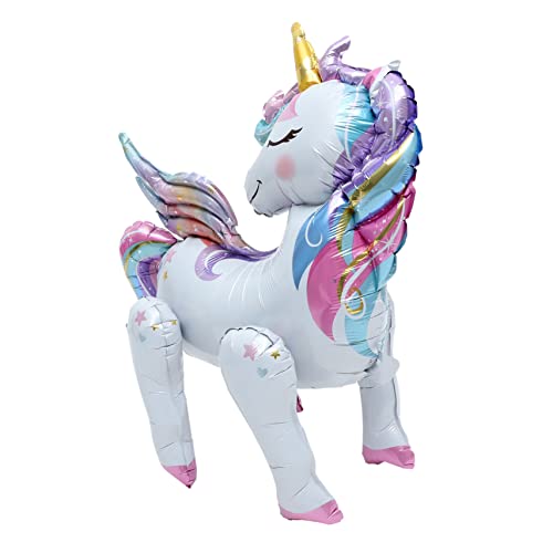 BESTonZON Einhorn-Ballon Gefälligkeiten für Partyballons Luftpumpe für Ballons Fantasy-Tierballon luftbalondeko party decoration Neuheit Ballon Einhorn-Mittelstücke für Tische Aluminiumfolie von BESTonZON