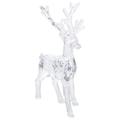 BESTonZON Elchverzierung acryl Rentier deko Figur Dekorative Figuren Weihnachts tischdekoration Rentier Ornament weihnachtliche Elchdekoration Rentierfiguren Elch Figur Transparent von BESTonZON