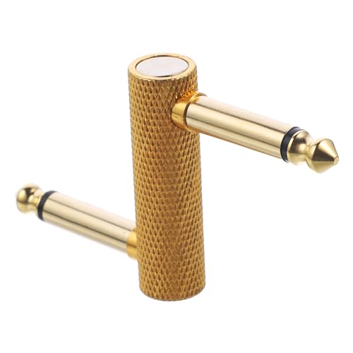 BESTonZON Gitarrenkabel E-gitarren-pedalanschluss Effektpedalanschlüsse Adapter Für Gitarrenpedal Gitarren-patch-adapter Pedalkupplung Gitarren-patch- Pedalkoppler Metall Golden von BESTonZON