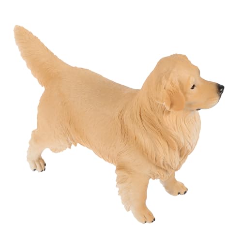 BESTonZON Golden Retriever Ornament Home Office Dekoration Fotografie Requisiten Realistisches Tiermodell Golden Retriever Figuren Szenenlayout Requisite Dekorative Tierstatuen Hunde Tiere von BESTonZON