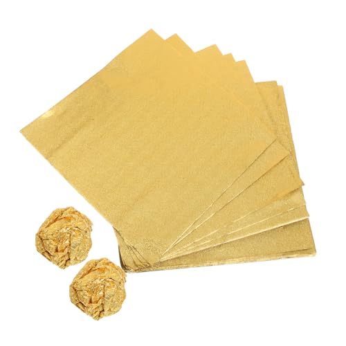 BESTonZON Goldene Bonbonpapiere Aus Aluminiumfolie 200 Stück 20 X 20 cm Schokoladen-Bonbonpapier Quadratisches Süßigkeiten-Lolly-Papier Goldfolien-Geschenkpapier Zuckerpapier Für von BESTonZON