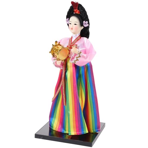 BESTonZON Handgemachte Koreanische Koreanisches Mädchen Tatue- Dekor Tischdekoration Sammlerfigur Kimono-Puppenfigur Puppenständer Hanbok- Tischplatte Koreanische von BESTonZON