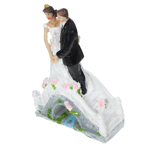 BESTonZON Hochzeitstorte Dekoration Dekorieren Kuchen Dekorationen Hochzeit Dekor Desktop Paar Puppe Hochzeit Braut Und Bräutigam Zubehör Zarte Paar Figur Tischplatte Kuchen Dekor Harz von BESTonZON