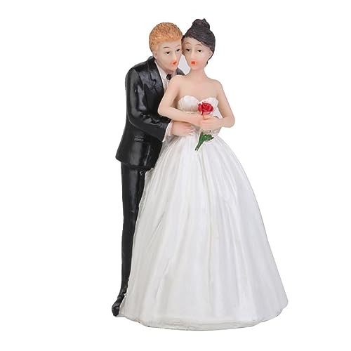 BESTonZON Hochzeitstorte Topper Set Braut und Bräutigam Hug Cake Figurine Rose Romantische Hochzeit von BESTonZON