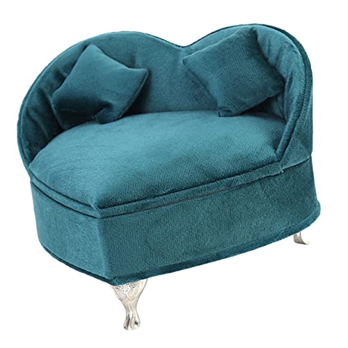 BESTonZON Kasten Schmuckkästchen Ohrringe Veranstalter Sofaförmige Ornamente Creolen-Organizer Reise Schmuckschatulle Ohrstecker-Organizer Etagenbett Für Puppen Sofadekorationen Plüsch Green von BESTonZON