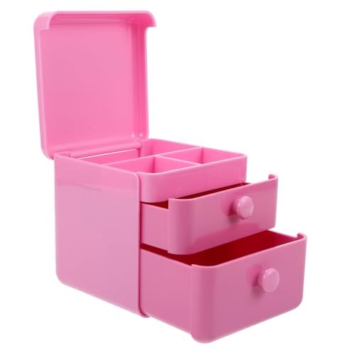 BESTonZON Kastenkasten Schmuckkästchen Halter Für Haushaltsgegenstände Schmuck-organizer Tisch-schmucketui Tisch-schmuckhalter Kommode Schmuckschatulle Desktop-schmuckhalter Plastik Rosa von BESTonZON