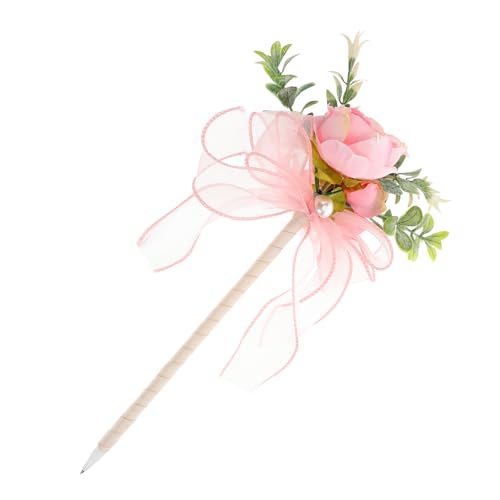 BESTonZON Kugelschreiber mit Rosenimitat dekorative Stifte Blumenstifte für Damen Kunstblumen Kugelschreiber Rosenform Stift Valentinstag-Rose-Kugelschreiber Kugelschreiber in Rosenform Rosa von BESTonZON