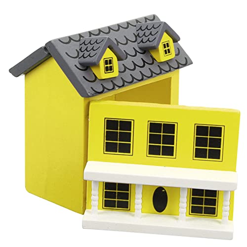 BESTonZON Mini-Haushandwerk Villa Ostern mitgebsel hubrig Ostern gilbe bescherung die Gefälschte Pflanzen Miniatur Hütte Gebäude Holz Mini haushandwerk holzhaus hölzern von BESTonZON