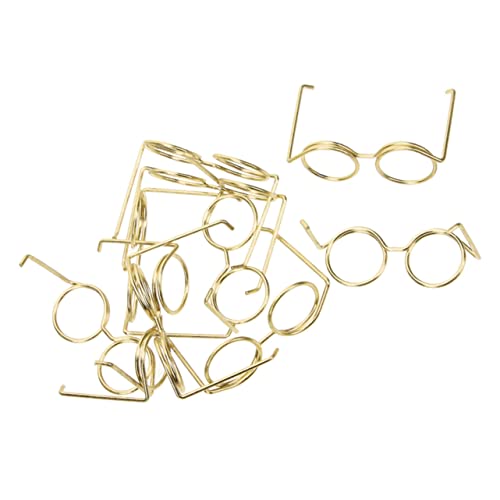 BESTonZON Puppenbrillen Miniatur Brillen Für Puppen Klassische Runde Metallrahmen DIY Puppenzubehör Brille Für Kreative Rollenspiele von BESTonZON