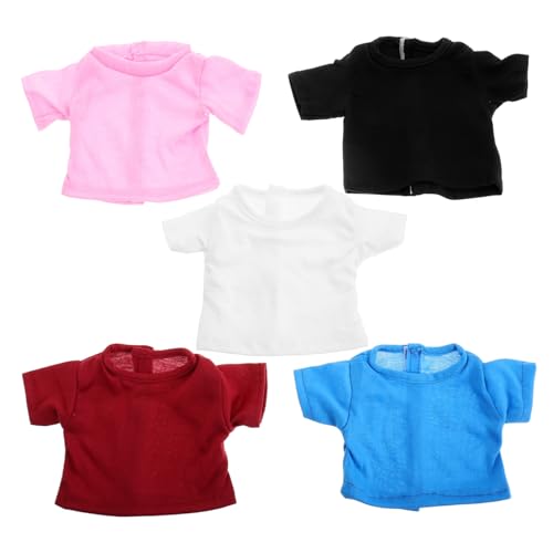 BESTonZON Puppenkleidung Puppenmode Puppenoutfits Puppen ausgestopfte Puppenhäuser Kleidung Anzug Puppen Mini-T-Shirts mit kurzen Ärmeln Puppenbekleidung für Stoff von BESTonZON