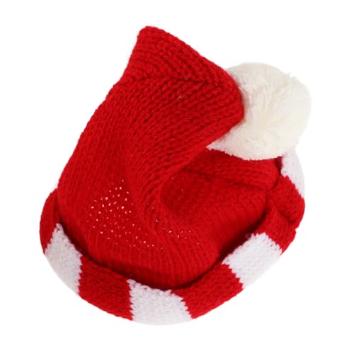 BESTonZON Puppenmütze Winzige Kitting-hüte Kunst DIY Handwerk Strick Dekoration Minihüte Zum Basteln Miniatur-puppenhüte Mini-strickmützen Mini-hüte Minihüte Für Puppen Garn Rot von BESTonZON