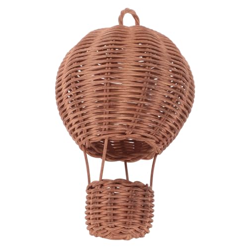 BESTonZON Rattan-heißluftballon-Dekoration Handgefertigter Wandbehang Erdnussball Massageball Kinderzimmer Heißluftballons Fischloch Dekoration Heißluftballons Für Babys Light Brown von BESTonZON