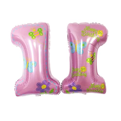 BESTonZON Set Mit Kleinen Folienballons Rosa Kronen Und Sternen Design Für Die Perfekte Dekoration Zur Ersten Geburtstagsparty Ihres Babys Ideal Für Feierliche Anlässe von BESTonZON