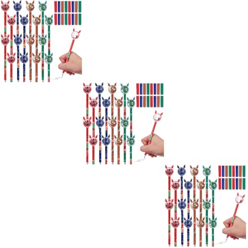 BESTonZON Weihnachts-Kugelschreiber 108 Stück Weihnachts-Elch-Tintenstifte Weihnachts-Cartoon-Gel-Tintenstifte Mit Schwarzer Tinte Weihnachts-Kugelschreiber Für Weihnachtsbüroschüler von BESTonZON