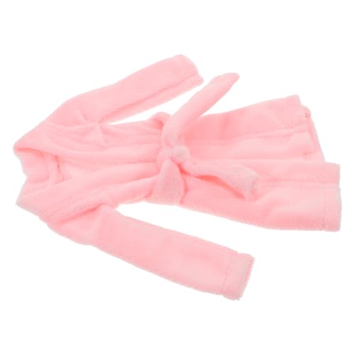 BESTonZON Zubehör für Puppenpyjamas Robe für Puppen Puppenmode Puppen Outfits Puppen Sammlung Puppen Kleidung Puppen-Bademantel, Mini-Kleidung Puppenkleidung Mini-Bademantel Plüsch Rosa von BESTonZON