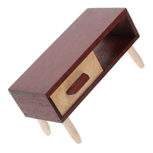 Puppenhausmöbel Puppenhaus Zubehör Miniatur-puppenhaus-kommode Miniatur-Couch Puppenhaus Schreibtisch Mini-möbelspielzeug Mini-zimmerspielzeug Puppenhaus Fernsehschrank Brown Holz BESTonZON von BESTonZON