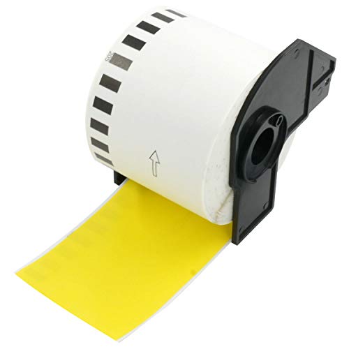 BETCKEY - 1 Rolle DK-22205 Endlosetiketten (Papier) Kompatibel mit Brother, 62mm x 30.48m, 1 Farbige Etiketten Gelb für Brother QL Etikettendrucker von BETCKEY