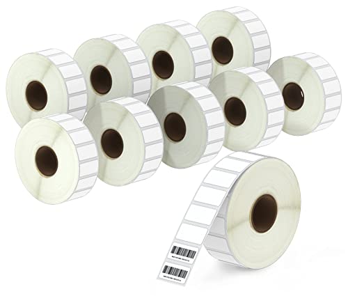 BETCKEY - 25mm x 13mm(1 in x 0,5 in) Perforierte Kleine Thermoetiketten Kompatibel mit Zebra und weiteren Druckern [10 Rollen/24300 Etiketten] von BETCKEY