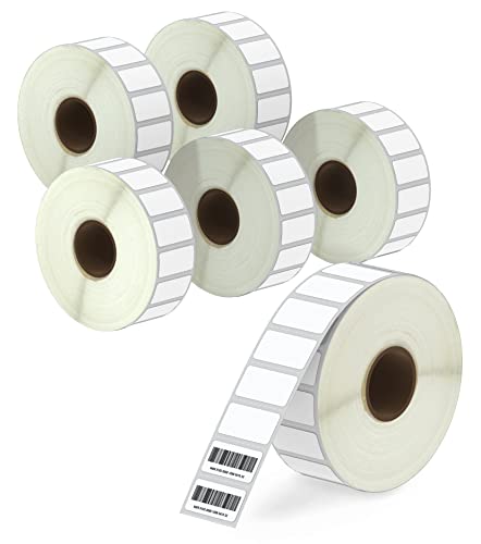 BETCKEY - 25mm x 13mm(1 in x 0,5 in) Perforierte Kleine Thermoetiketten Kompatibel mit Zebra und weiteren Druckern [6 Rollen/14580 Etiketten] von BETCKEY