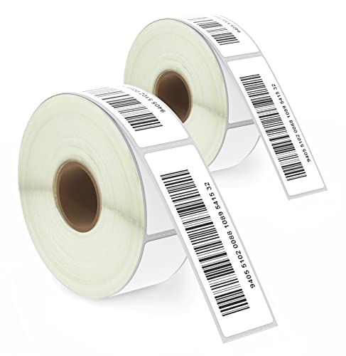 BETCKEY - 25mm x 76mm(1 in x 3 in) Perforierte Barcode/Adresse Thermoetiketten Kompatibel mit Zebra und weiteren Druckern [2 Rollen/1040 Etiketten] von BETCKEY