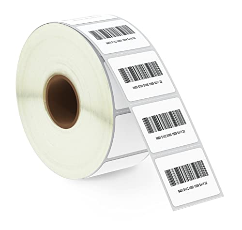 BETCKEY - 32mm x 25mm(1,25 in x 1 in) Perforierte Barcode/Adresse Thermoetiketten Kompatibel mit Zebra und weiteren Druckern [1 Rolle/1380 Etiketten] von BETCKEY