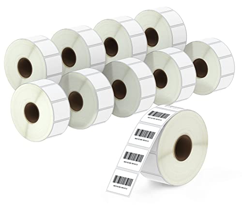 BETCKEY - 32mm x 25mm(1,25 in x 1 in) Perforierte Barcode/Adresse Thermoetiketten Kompatibel mit Zebra und weiteren Druckern [10 Rollen/13800 Etiketten] von BETCKEY