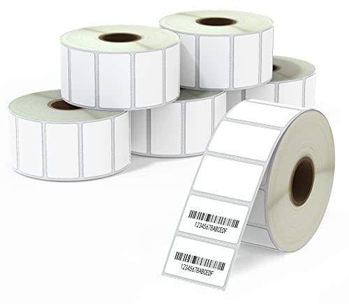 BETCKEY - 38mm x 22mm(1,5 in x 0,85 in) Perforierte Thermoetiketten für Alle Zwecke Kompatibel mit Zebra und weiteren Druckern [6 Rollen/9000 Etiketten] von BETCKEY