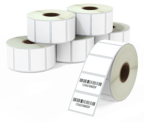 BETCKEY - 38mm x 25mm(1,5 in x 1 in) Perforierte Alle Zwecke/Adresse Thermoetiketten Kompatibel mit Zebra und weiteren Druckern [6 Rollen/7800 Etiketten] von BETCKEY