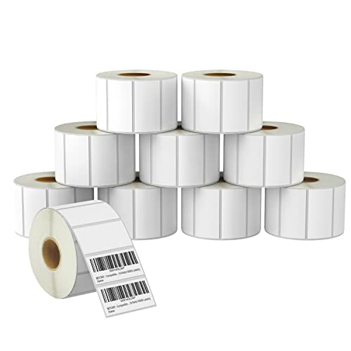 BETCKEY - 51mm x 25mm(2 in x 1 in) Perforierte Barcode/Adresse Thermoetiketten Kompatibel mit Zebra und weiteren Druckern [10 Rollen/13000 Etiketten] von BETCKEY