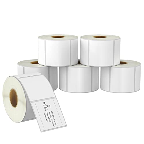 BETCKEY - 51mm x 38mm(2 in x 1,5 in) Perforierte Barcode/Adresse Thermoetiketten Kompatibel mit Zebra und weiteren Druckern [6 Rollen/6000 Etiketten] von BETCKEY